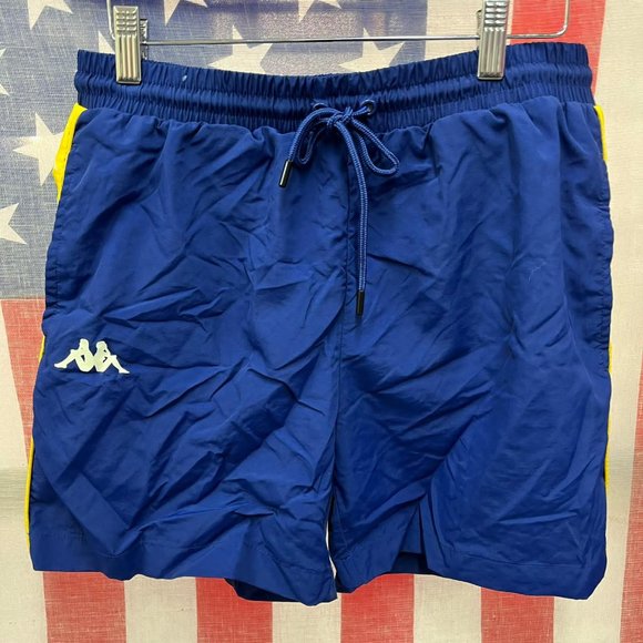 NWOT KAPPA SWIM swimwear board shorts blue yellow trunks - Picture 1 of 5